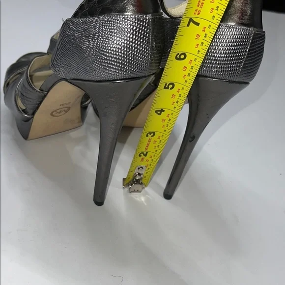 Michael Kors Metallic and Black Strappy Heels - Picture 10 of 13